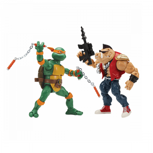 Игровой набор черепашки-ниндзя TMNT Микеланджело против Бибопа 81277