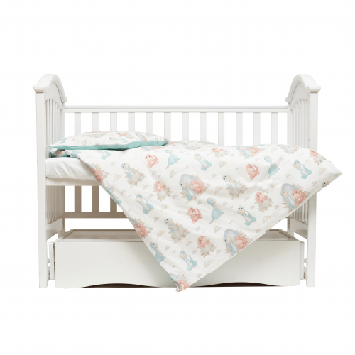 Детское постельное белье в кроватку Twins Comfort line Динозаврик Мятный 3054-C-14