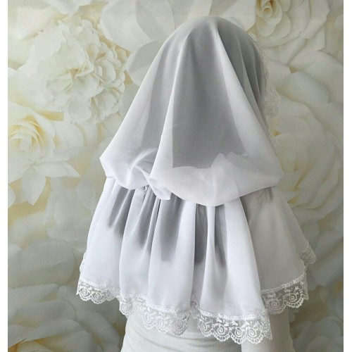 Церковный платок для девочки Бетис Хрестильна скринька 60х90 см Белый 27684023