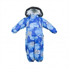 Детский зимний термо комбинезон Huppa, REGGIE 1, синий с облаками и ежиками