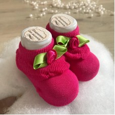 Детские носки для новорожденных BetiS Розочка 0 - 6 мес Трикотаж Малиновый 27684393