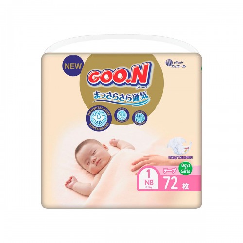 Подгузники для новорожденных GOO.N Premium Soft до 5 кг размер 1(NB) 72 шт 863222