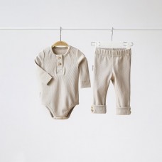 Детский костюм бодик и лосины Magbaby Natural 0-18 мес Светло-бежевый 107500