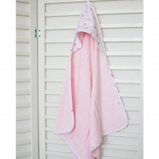 Детское полотенце уголок махровое ELA Textile&Toys Сердечки Розовый 100х100 см TW002PN