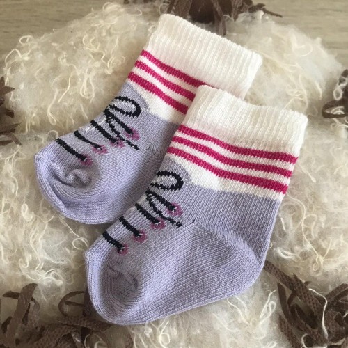 Детские носки для новорожденных BetiS 0 - 3 мес Трикотаж Лиловый 27683740