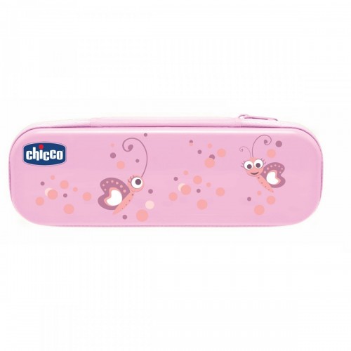 Дорожный набор: зубная щетка + паста Chicco, розовый