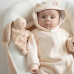 Кокон для новорожденных ELA Textile&Toys Велюр Бежевый/Молочный BP001BM