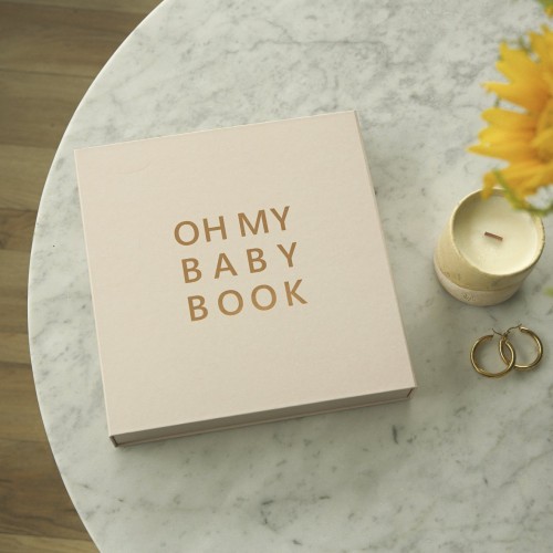 Книга альбом для новорожденных Oh My Baby Book Для девочки Бежевый 55341