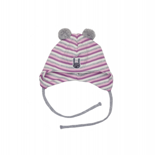 Демисезонная шапка детская Smil Розовый/Серый 6 месяцев - 2 года 118533