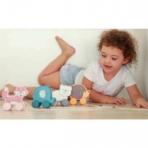 Деревянная каталка для детей Viga Toys PolarB Белый мишка 44001