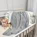 Плед для новорожденных вязаный Маленькая Соня Ромб-Коса Серый 937152
