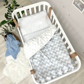 Детское постельное белье в кроватку Маленькая Соня Shine голубой зигзаг Голубой 034707