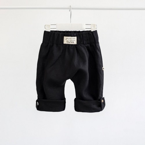 Льняные штаны шорты детские Magbaby Ivon 2-6 лет Черный 131433