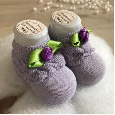 Детские носки для новорожденных BetiS Розочка 0 - 6 мес Трикотаж Фиолетовый 27684394