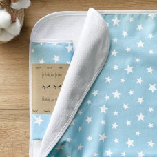 Непромокаемая пеленка для детей Маленькая Соня Звезда россыпь белая на голубом Голубой/Белый 115457