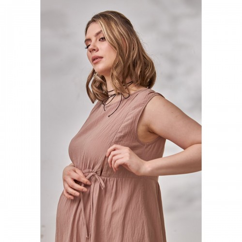 Летнее платье для беременных и кормящих Юла Мама Noemie Коричневый DR-24.041