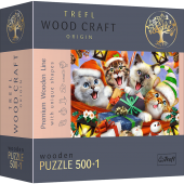 Пазлы фигурные из дерева Trefl 500+1 Рождественские котики 501 шт 20172