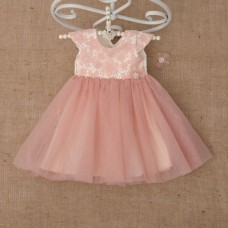 Платье Бетис Бриллиант с заколкой атлас/фатин Розовый 27078201