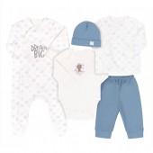 Набор одежды для новорожденных Bembi 1 - 3 мес Интерлок Голубой/Белый КП250