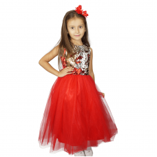 Нарядное платье на девочку JULA KIDS Красный 7 лет 191024Б