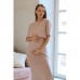 Летнее платье для беременных и кормящих Dianora Трикотаж рубчик Бежевый 2331 1285
