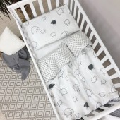 Детское постельное белье в кроватку Маленькая Соня Baby Mix Овечки Белый 0391383