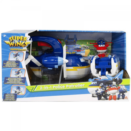 Игровой набор трансформер Super Wings Supercharge 2-in-1 Police Patroller 2 в 1 Полицейский транспорт EU740834