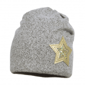 Вязаная шапка детская демисезонная Broel Серый/Золотой 1,5 - 2 года DELHI