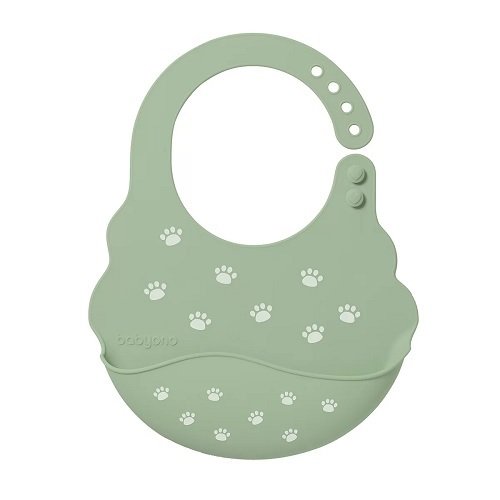 Силиконовый слюнявчик с карманом BabyOno Хаки 829/06