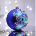 Новогодний шар на елку Santa Shop Петриковка Цветок Синий 10 см 4820001112252