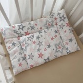 Подушка для новорожденных BetiS Зоряні барви Ранфорс Пудровый 40х60 см 91449355