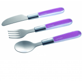 Металлический набор Canpol babies (ложка+вилка+нож), розовый
