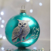 Новогодний шар на елку Santa Shop Белая сова Бирюзовый 10 см 4820001112481
