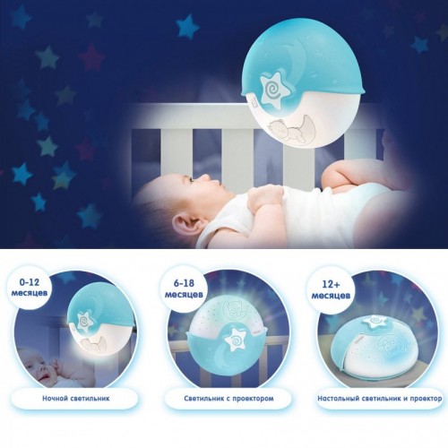 Музыкальный ночник для новорожденных Infantino Спокойные сны Голубой 004627I