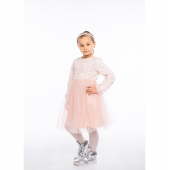Детское платье для девочки Vidoli от 7 до 9 лет Пудровый G-21879W