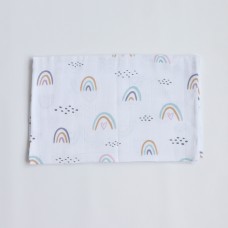 Муслиновая пеленка для детей ELA Textile&Toys Радуга Белый/Желтый/Фиолетовый 100х80 см DM002RB