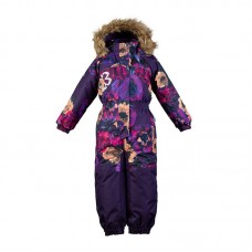 Комбинезон зимний для девочки Huppa CHLOE 1, фиолетовый с маками
