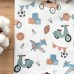 Непромокаемая пеленка для детей Маленькая Соня Ретро самокаты белые 50х80 см Голубой/Коричневый 11577
