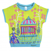 Детская футболка для девочки Smil Восточные сказки Бирюзовый/Желтый 4-6 лет 110370
