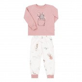 Пижама детская Bembi 2 - 5 лет Байка Молочный/Розовый ПЖ55
