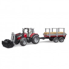 Модель машинки Bruder Трактор Massey Ferguson с прицепом 02046