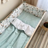 Детское постельное белье и бортики в кроватку Маленькая Соня Baby Dream Радуги Мятный/Белый 0203501