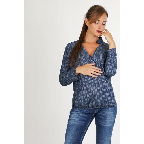 Блуза для беременных и кормящих To Be Синий 4011651