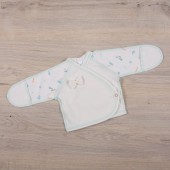 Распашонка для новорожденных Бетис Бантик Молочный бирюзовый