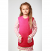 Вязаное платье на девочку Дайс Малиновый/Белый 2-7 лет 16243032