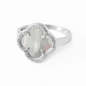 Серебряные кольцо UMAX Клевер Белый 10353b