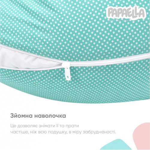 Подушка для беременных и кормящих Papaella 30x190 см Горошек Мятный 8-31885