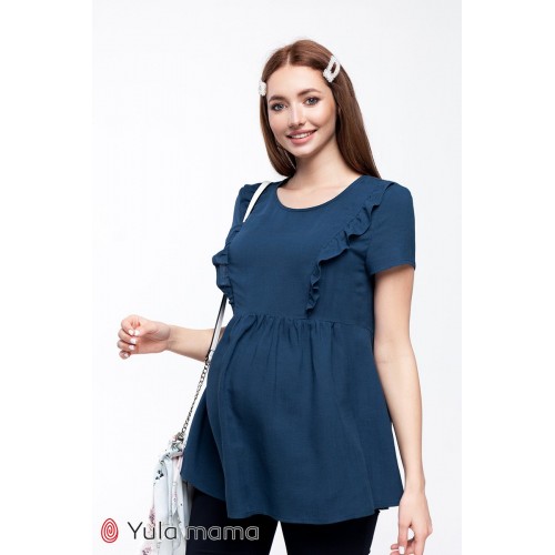 Блуза для беременных и кормящих Юла мама Alicante Синий BL-20.021