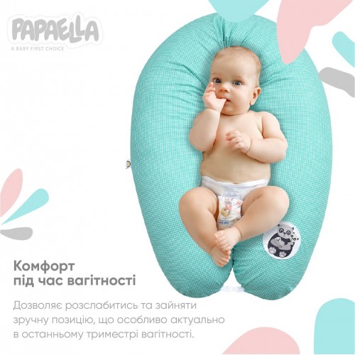 Подушка для беременных и кормящих Papaella 30x170 см Горошек Мятный 8-33266