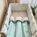 Детское постельное белье и бортики в кроватку Маленькая Соня Baby Dream Веточки котики мята Мятный 0203753